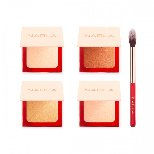 illuminanti pressati e pennello 